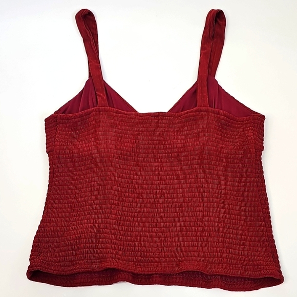 Anthropology Elevated Smocked Twist Front Tank Top Burnt Orange Sz: XL - Picture 4 of 7